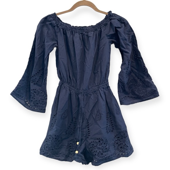 REBELLION Lace Boho Romper Lace Bell Sleeves Medium NWOT - Picture 1 of 9